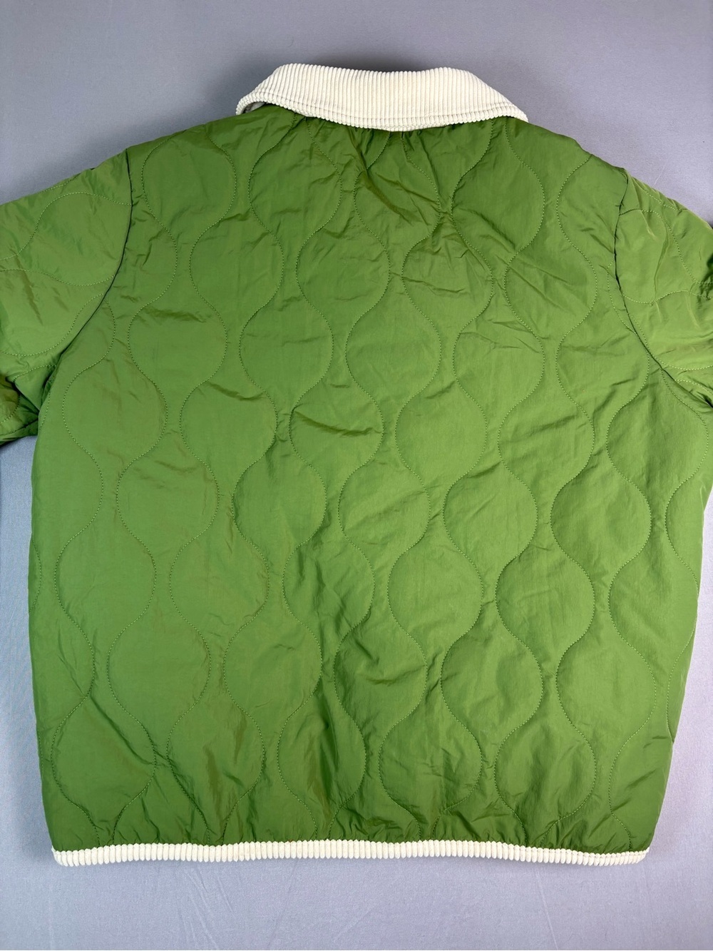 Stunning HEYSON Quilted Green Jacket with Cream Trim and Buttons Large NWT - Picture 9 of 10